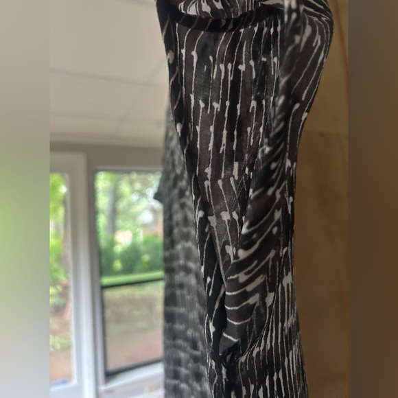 H BY HALSTON Sheer Midi Shirt Dress Cover Up Oversized Layer Beach Resort Size M - Picture 6 of 15